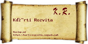 Kürti Rozvita névjegykártya